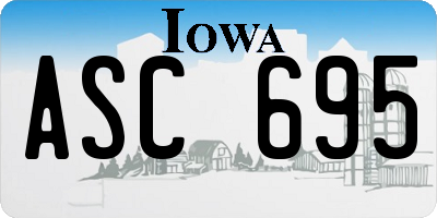 IA license plate ASC695