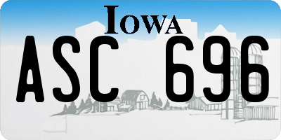 IA license plate ASC696