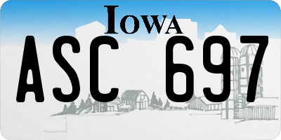 IA license plate ASC697