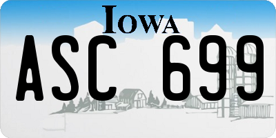IA license plate ASC699