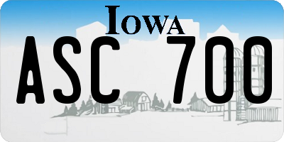 IA license plate ASC700
