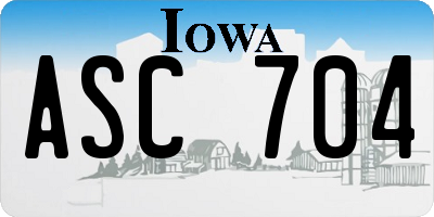 IA license plate ASC704
