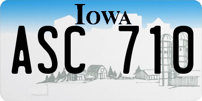 IA license plate ASC710