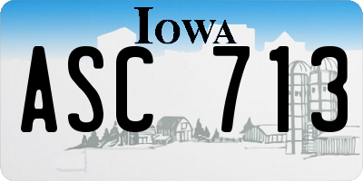 IA license plate ASC713