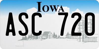 IA license plate ASC720