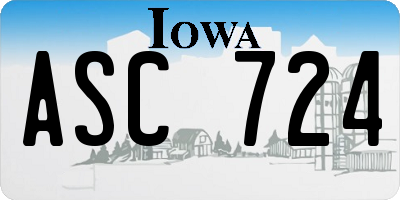 IA license plate ASC724