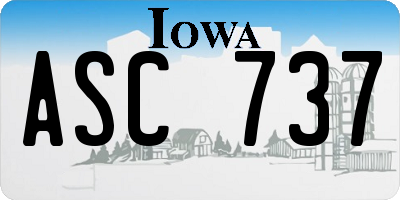 IA license plate ASC737