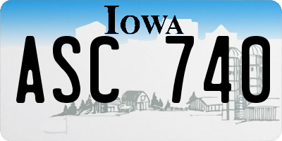 IA license plate ASC740