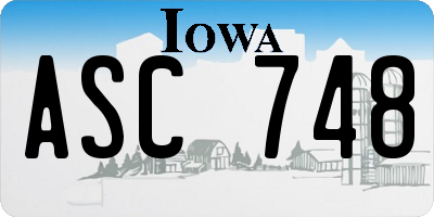 IA license plate ASC748