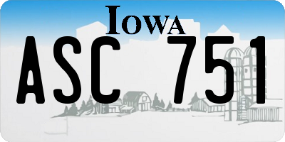 IA license plate ASC751