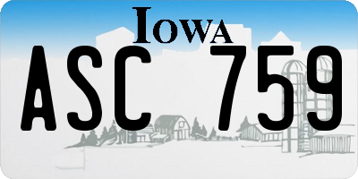 IA license plate ASC759