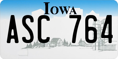 IA license plate ASC764