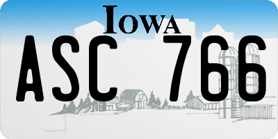 IA license plate ASC766