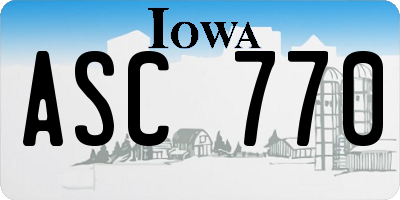 IA license plate ASC770
