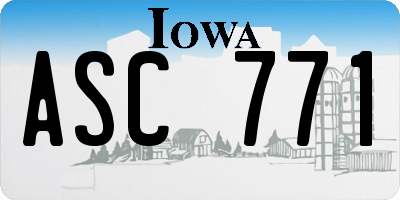 IA license plate ASC771