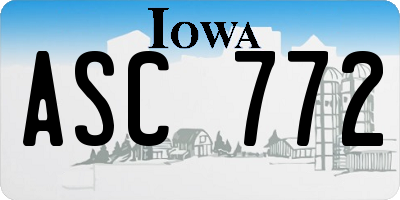 IA license plate ASC772