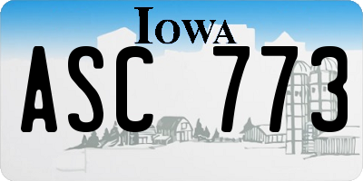 IA license plate ASC773