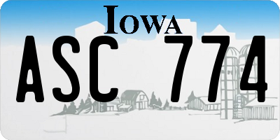 IA license plate ASC774