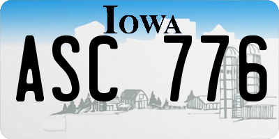 IA license plate ASC776