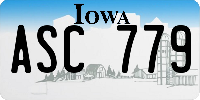 IA license plate ASC779