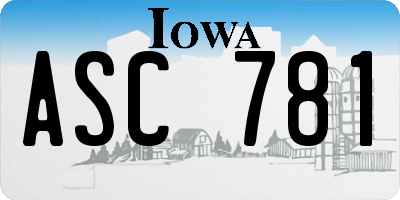 IA license plate ASC781