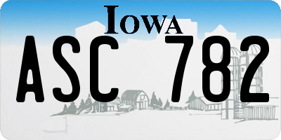 IA license plate ASC782