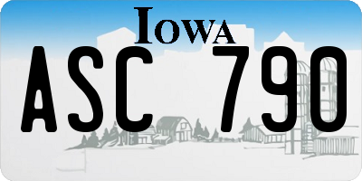 IA license plate ASC790
