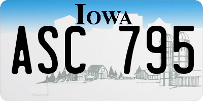 IA license plate ASC795