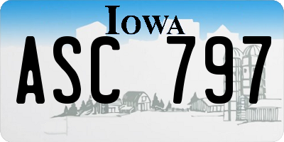 IA license plate ASC797