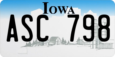 IA license plate ASC798