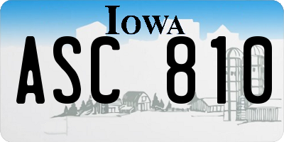 IA license plate ASC810