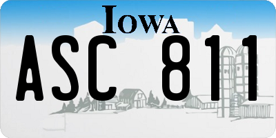 IA license plate ASC811