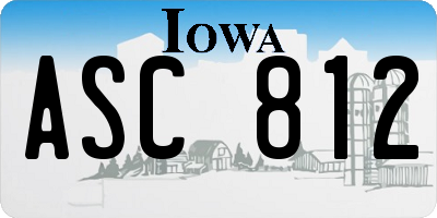 IA license plate ASC812