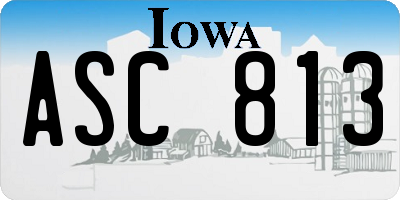 IA license plate ASC813