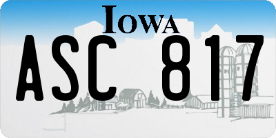 IA license plate ASC817