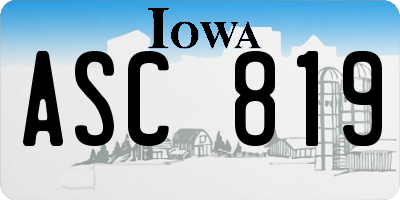 IA license plate ASC819
