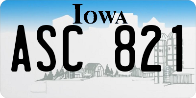 IA license plate ASC821