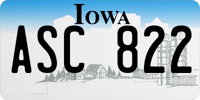 IA license plate ASC822