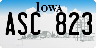 IA license plate ASC823