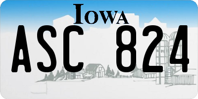 IA license plate ASC824
