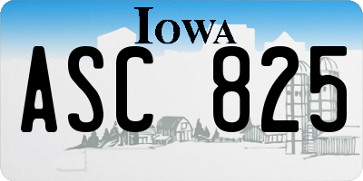 IA license plate ASC825