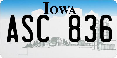 IA license plate ASC836