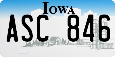 IA license plate ASC846