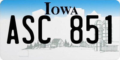 IA license plate ASC851