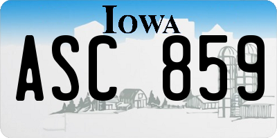 IA license plate ASC859