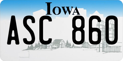 IA license plate ASC860
