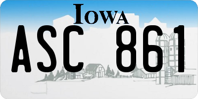 IA license plate ASC861
