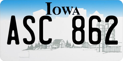IA license plate ASC862