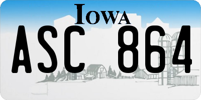IA license plate ASC864