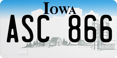 IA license plate ASC866